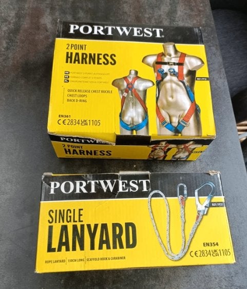 Portwest 2-Punts Harnas plus single Lanyard