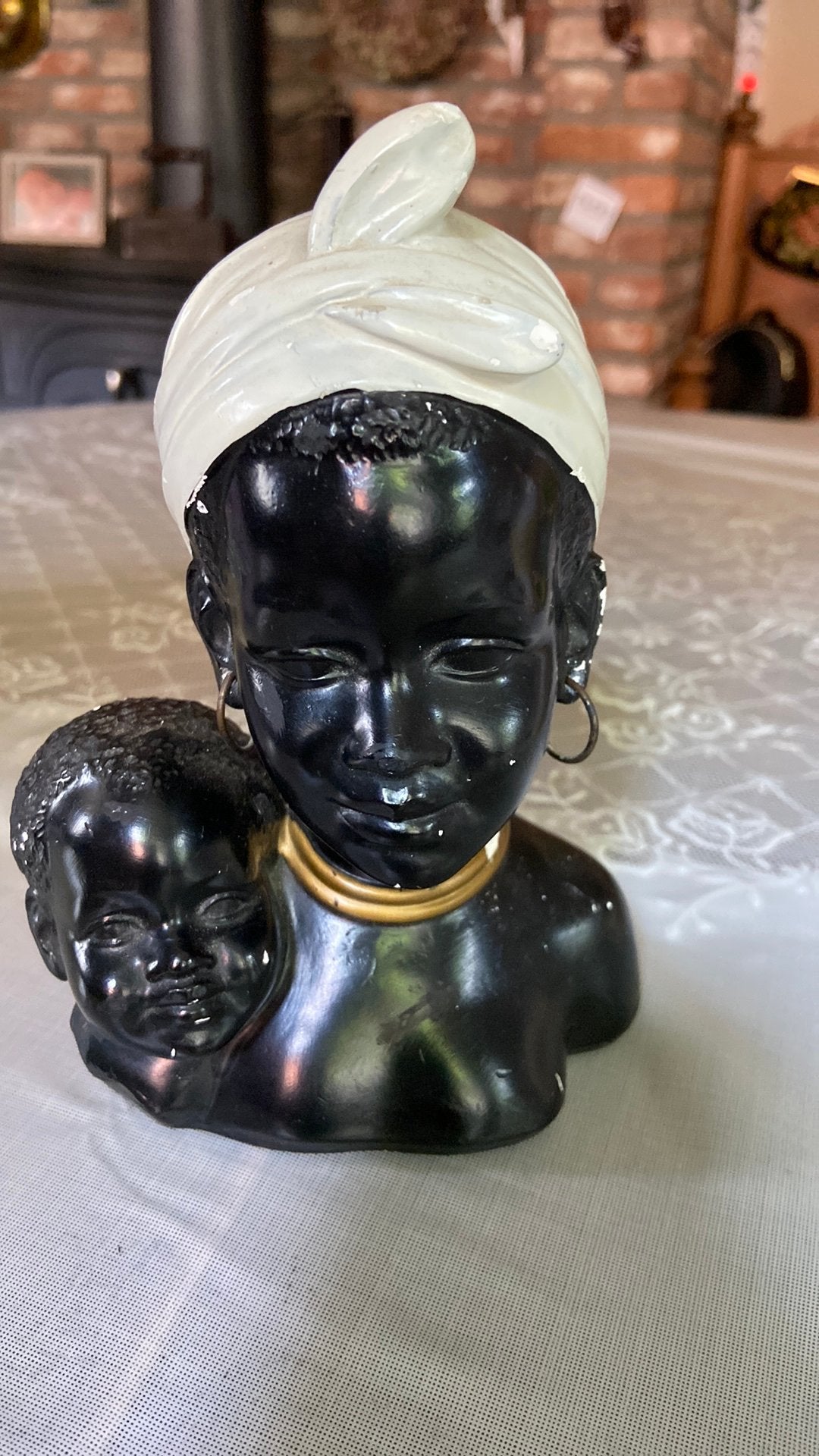 Sculptuur jaren 50 gesigneerd G Carli., Handgemaakt, Art deco, Gips, Buste