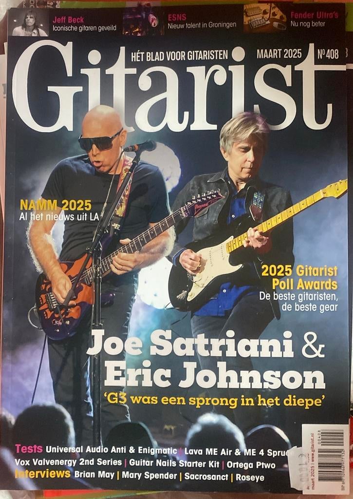 Gitarist (blad) magazine Joe Satriana & Eric Johnson, Ophalen of Verzenden, Zo goed als nieuw, Artiest of Componist, Populair