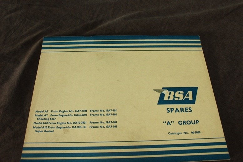 BSA A7 A10 Rocket Shooting Star motorcycle parts list, Ophalen of Verzenden, Overige merken