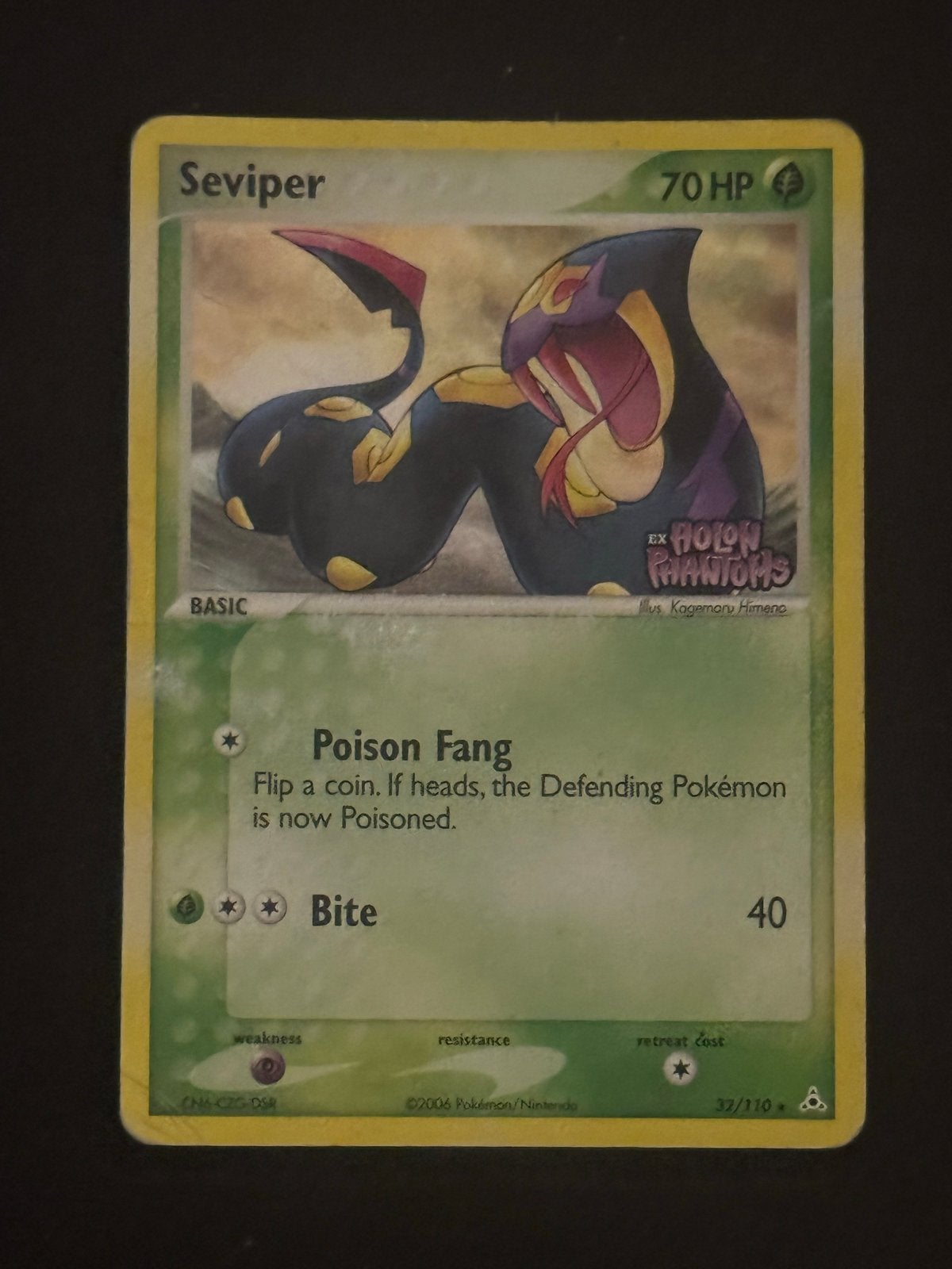 Seviper EX Holon Phantom 37/110 stamped rev holo, Ophalen of Verzenden, Gebruikt, Losse kaart
