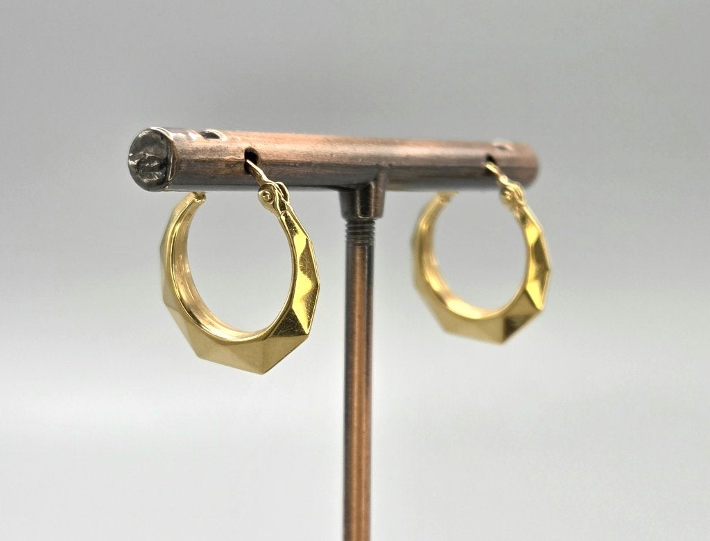 Vintage gouden creolen. 2026/607, Hangers, ., Ophalen of Verzenden, Zo goed als nieuw