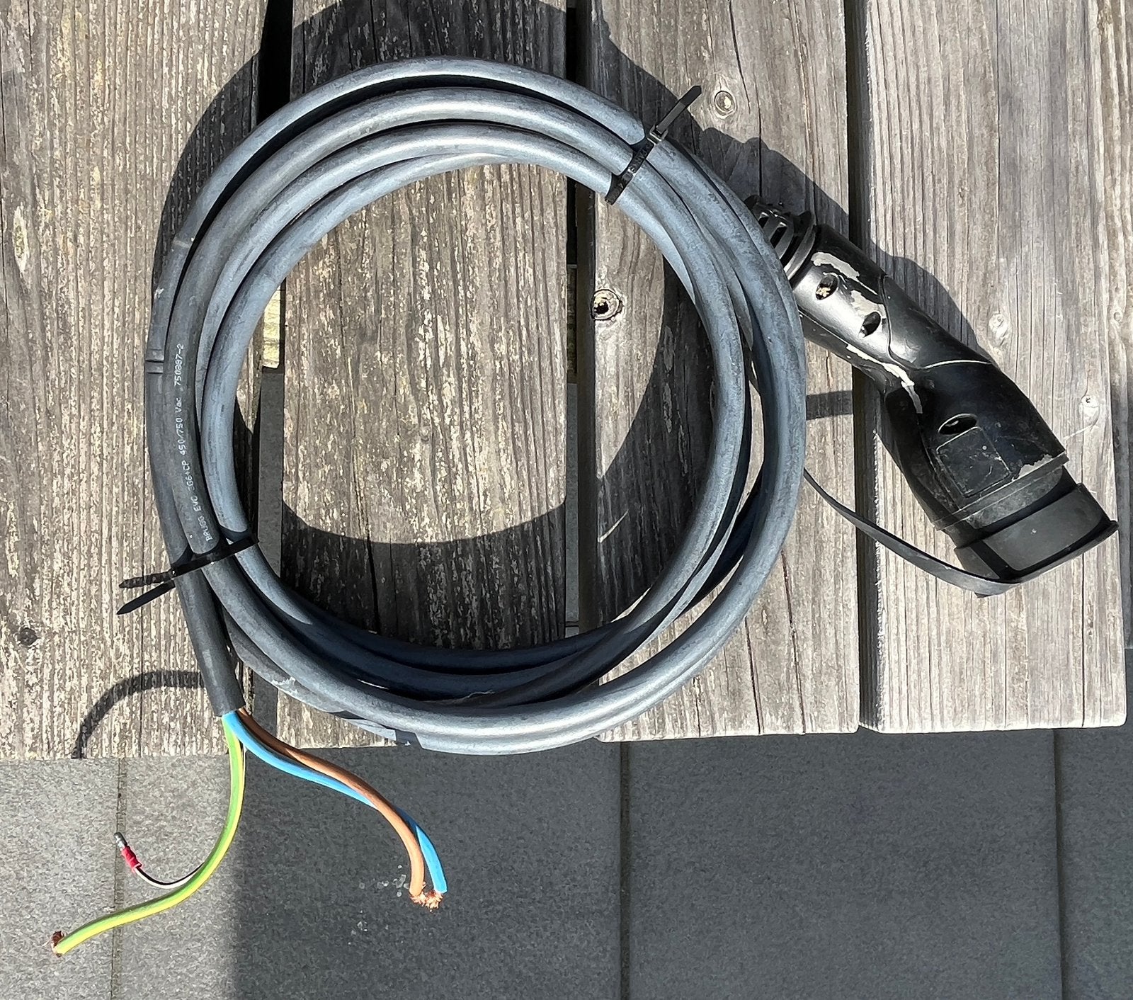 Laadkabel type 2 mennekes 1 fase. Gestript uiteinde, Auto diversen, Laadpalen, Ophalen of Verzenden, Gebruikt, Laadkabel