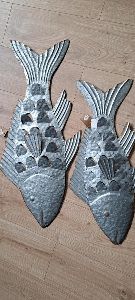 2 metalen vissen 90 en 70 cm, Ophalen