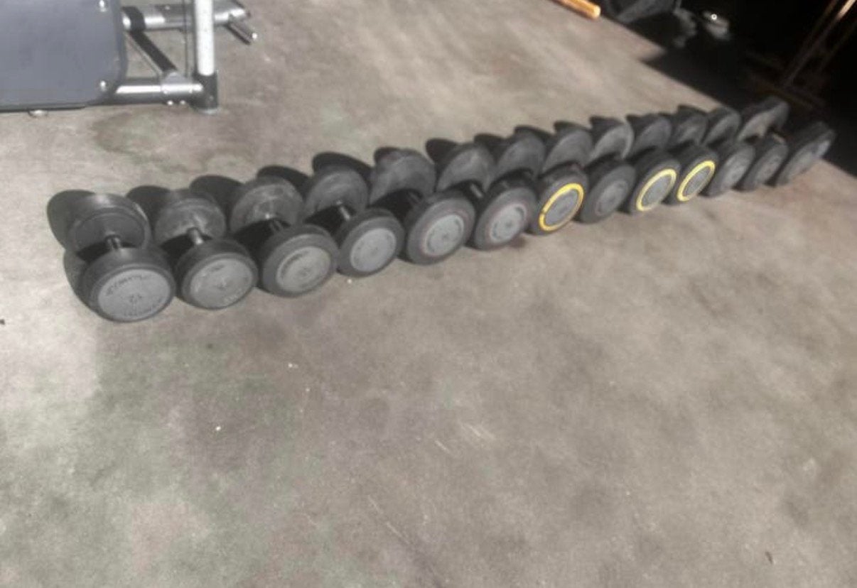 Technogym Dumbells 12kg t/m 40kg, Sport en Fitness, Ophalen, Gebruikt, Dumbbell