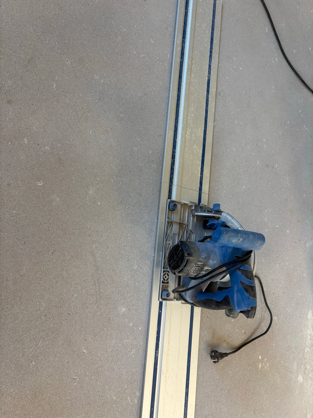 Scheppach PL55 invalzaag met geleiderail, Doe-het-zelf en Verbouw, Ophalen, Gebruikt, Invalzaag, 30 tot 70 mm