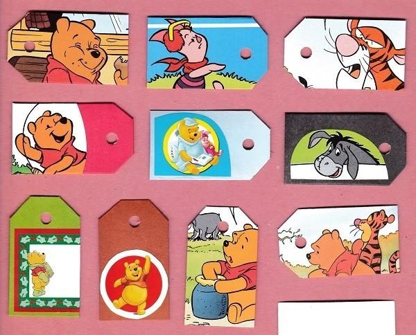 9726) winnie de pooh - poeh labeltjes, Ophalen of Verzenden, Winnie de Poeh of vrienden, Zo goed als nieuw, Overige typen