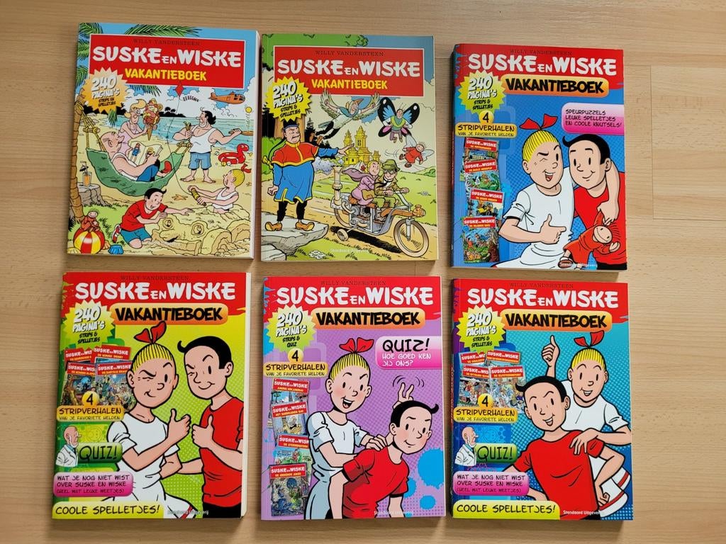 6x Suske en Wiske vakantieboek 240 pagina's 4 strips, Boeken, Meerdere stripboeken, Ophalen of Verzenden, Zo goed als nieuw, Willy Vandersteen