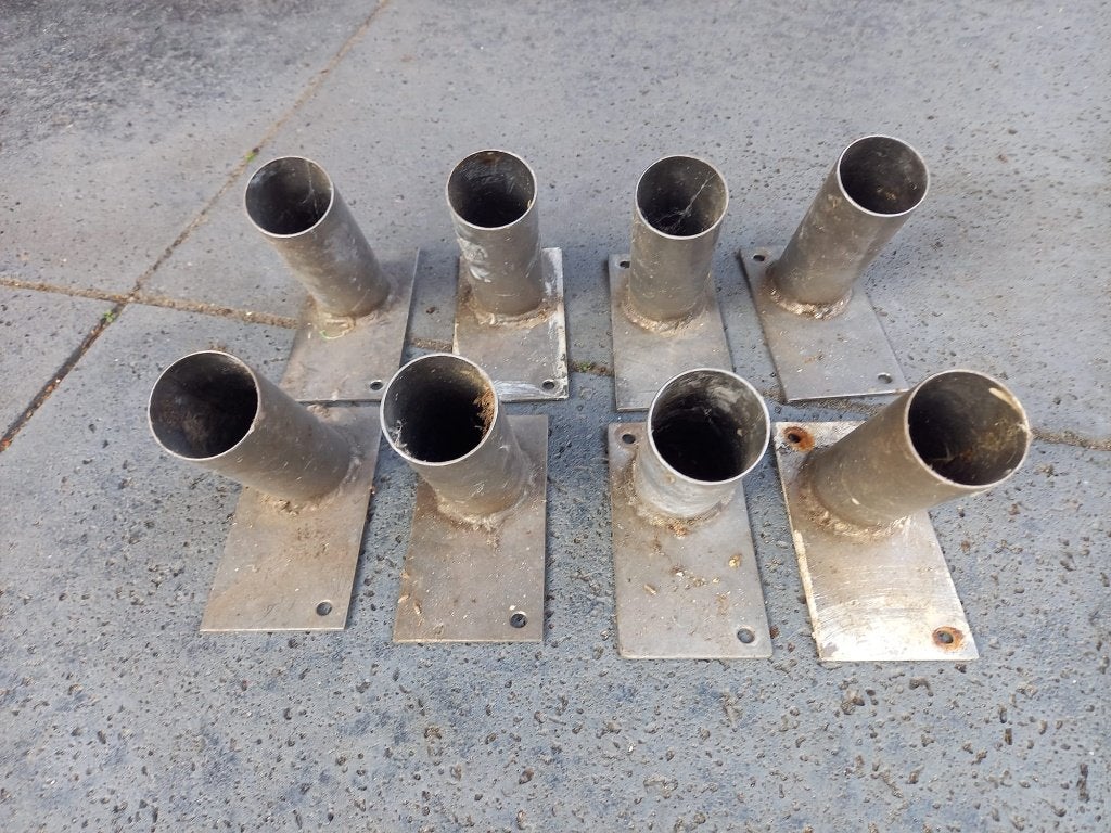 8 x ronde paalhouder / vlaggenmasthouder van aluminium, Doe-het-zelf en Verbouw, IJzerwaren en Bevestigingsmiddelen, Ophalen of Verzenden