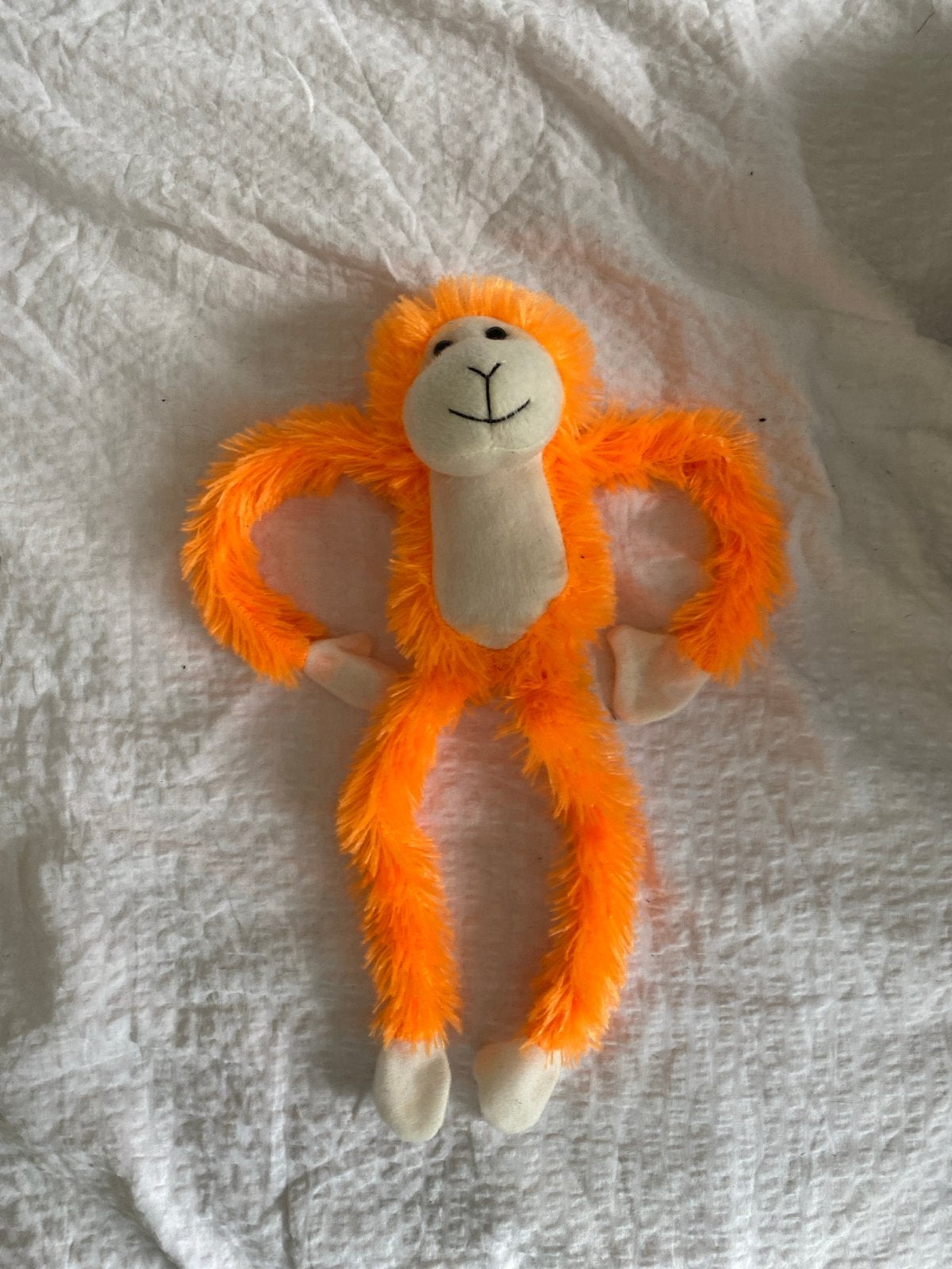 Oranje Bananas aap knuffel met klittenband handen, Ophalen, Oranje, Overige merken, Nieuw