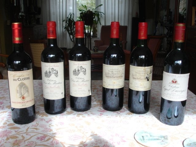 Diverse Grand Crus (zes stuks), uit de Saint-Émilion-streek!, Frankrijk, Ophalen of Verzenden, Zo goed als nieuw, Rode wijn