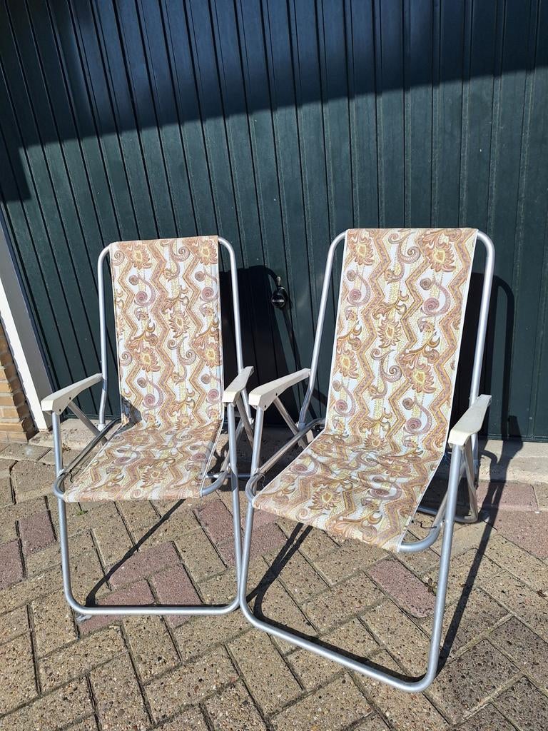 2 vintage klapstoelen, Ophalen, Campingstoel