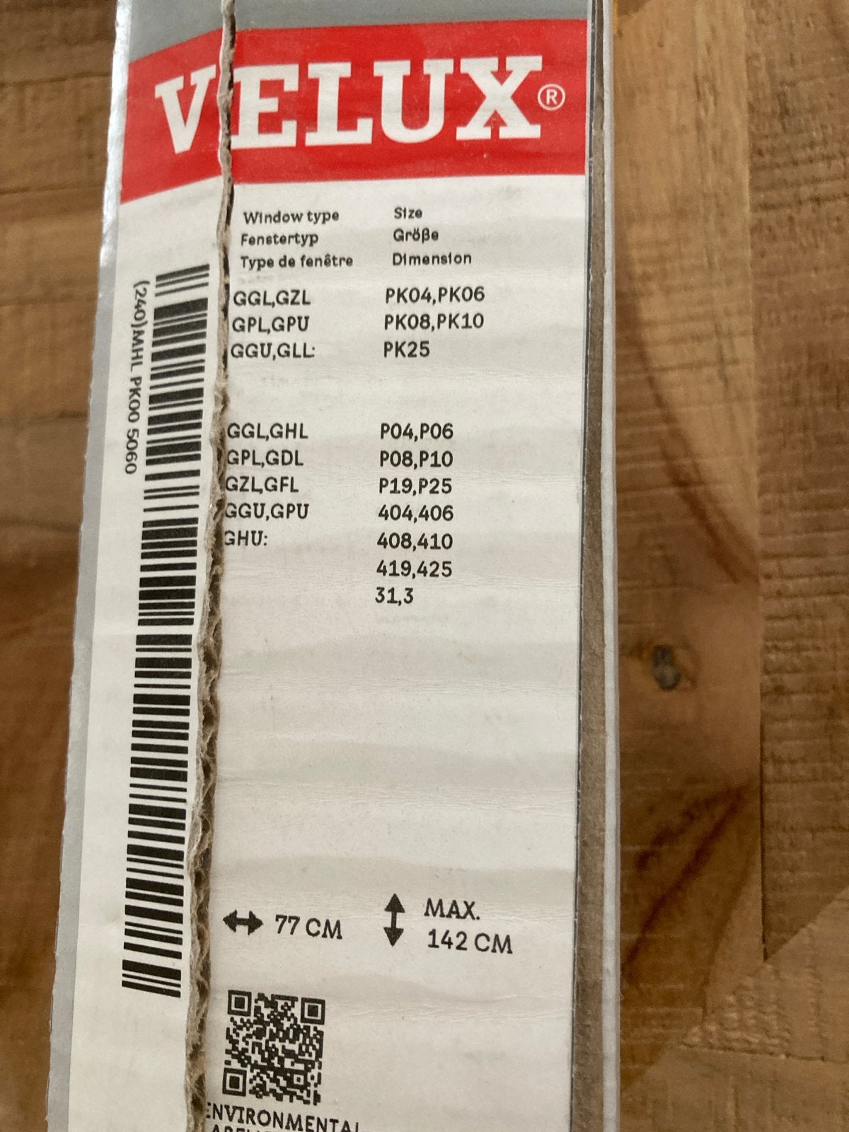 VELUX Buitenzonwering MHL PK00 5060 - Handbediend, Ophalen, Minder dan 250 cm, Zo goed als nieuw, Minder dan 150 cm