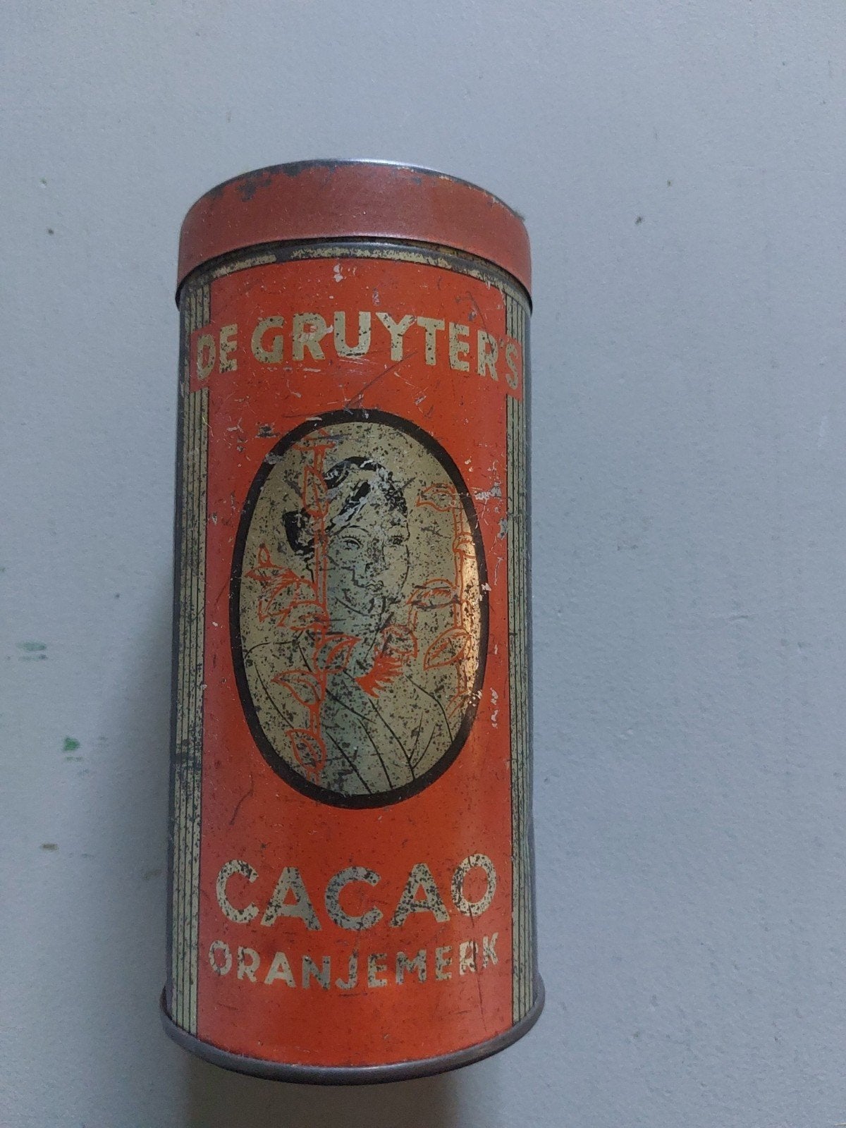 De Gruyter's  Cacao Oranjemerk blik - verzamelobject, Ophalen of Verzenden, Gebruikt, Overige