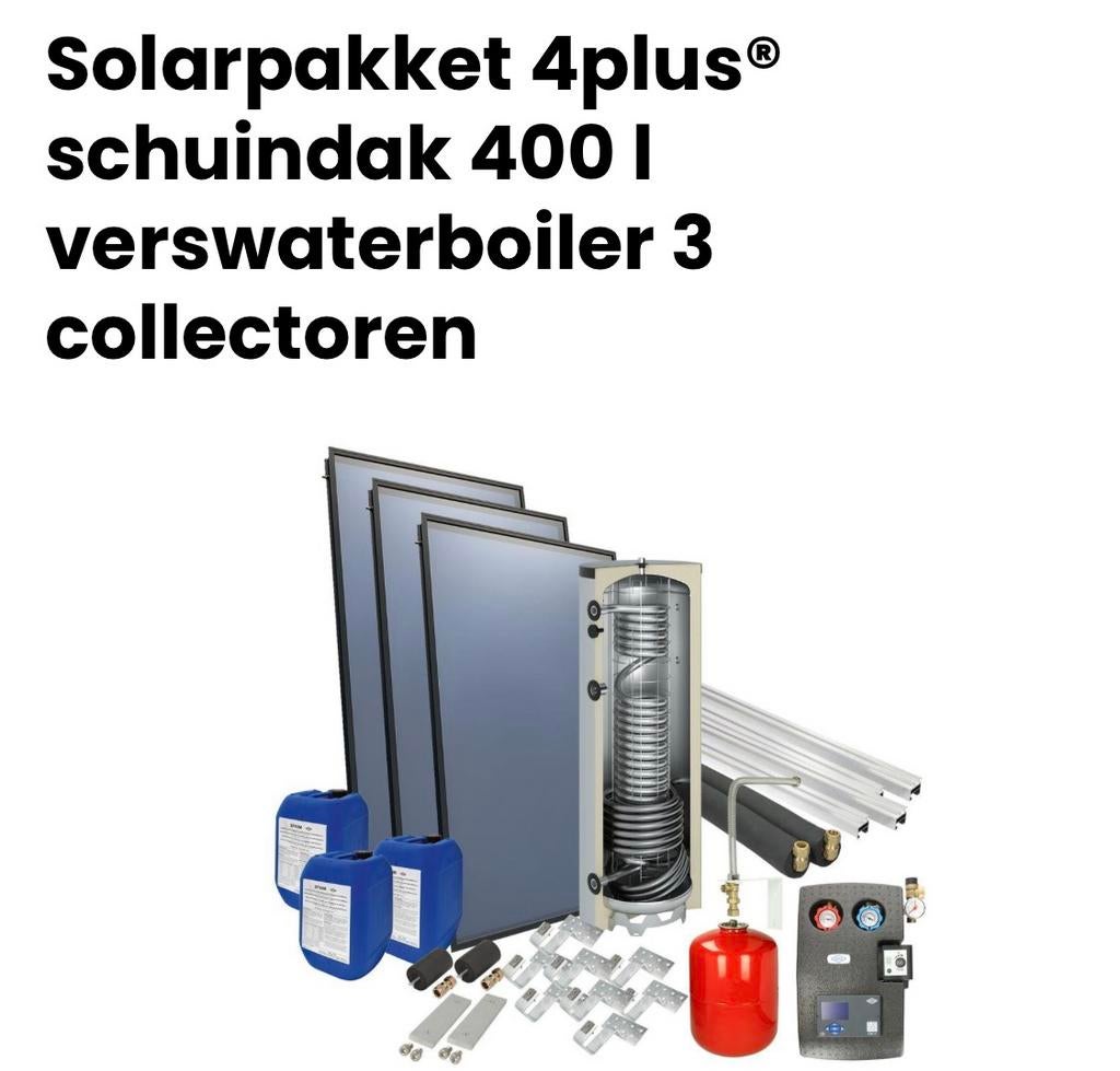 Zonneboiler 400L en 3 collectoren (met subsidie) OEG, Doe-het-zelf en Verbouw, Verwarming en Radiatoren, Hoog rendement (Hr), Overige typen