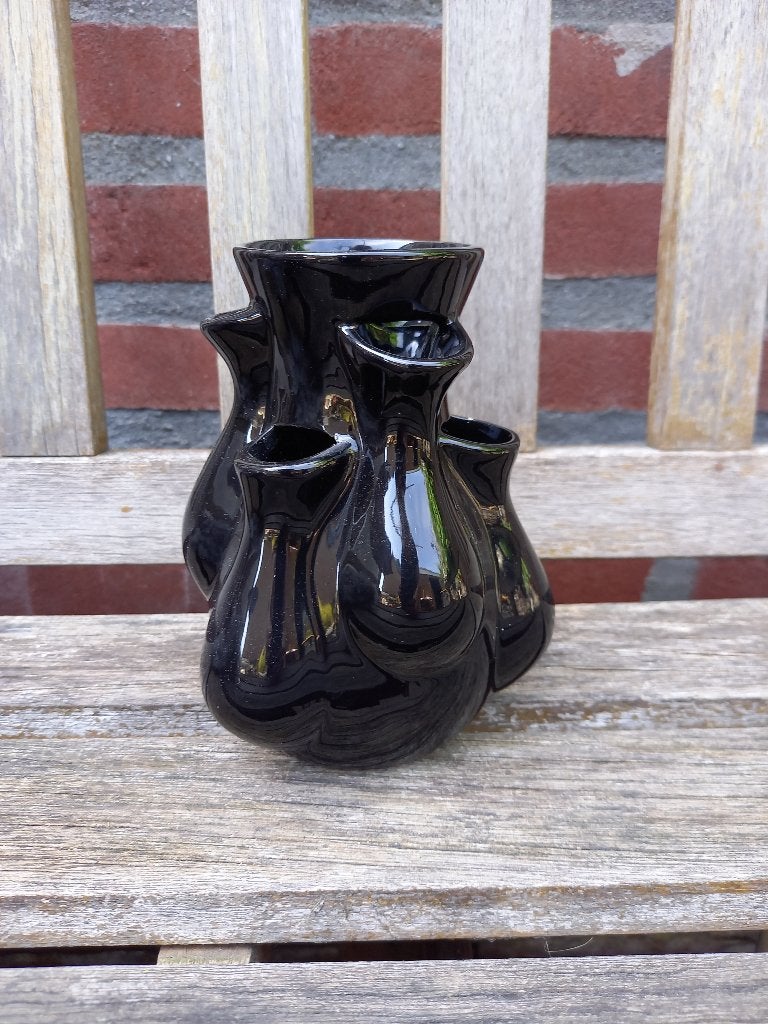 Zwart Tulpenvaasje / Tulpen Vaasje, Zwart, Ophalen of Verzenden, Zo goed als nieuw, Onbekend