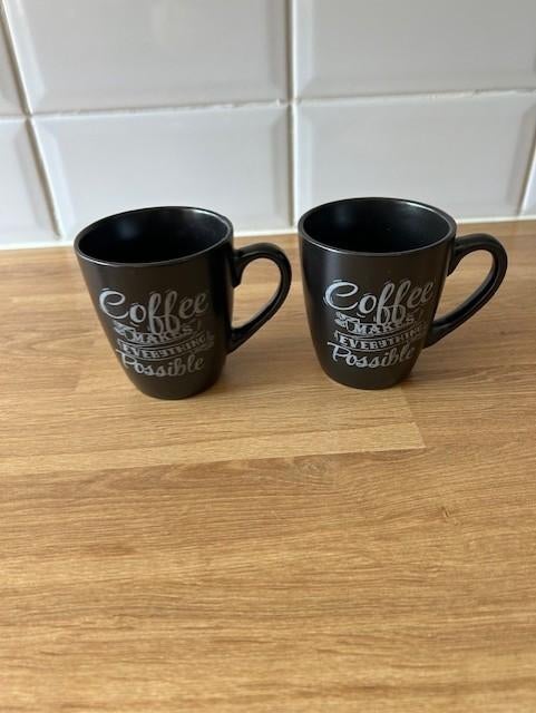 i14-2 zwarte Senseo koffie bekers, Ophalen of Verzenden, Gebruikt, Overige stijlen, Kop(pen) en/of Schotel(s)