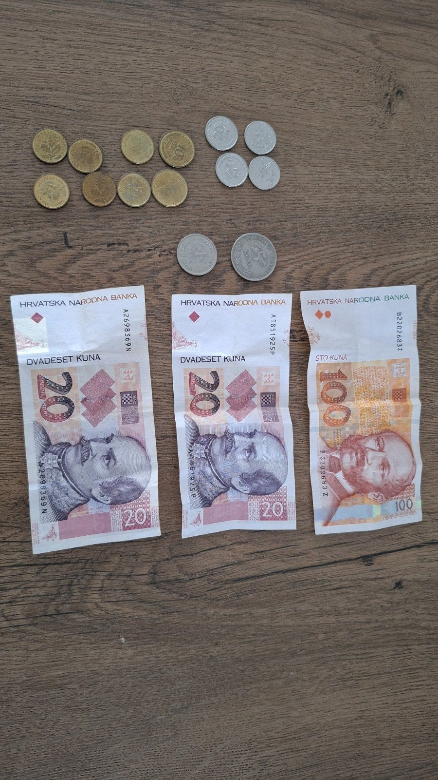Kroatische Kuna bankbiljetten en munten, Postzegels en Munten, Ophalen, Setje