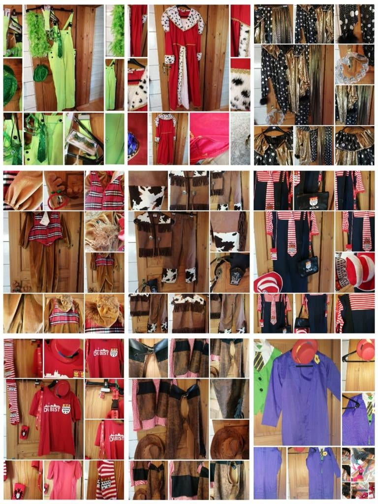 Carnavalskleding accessoires dames heren kinderen 49 delig, Kleding | Dames, Verzenden, Zo goed als nieuw, Maat 34 (XS) of kleiner