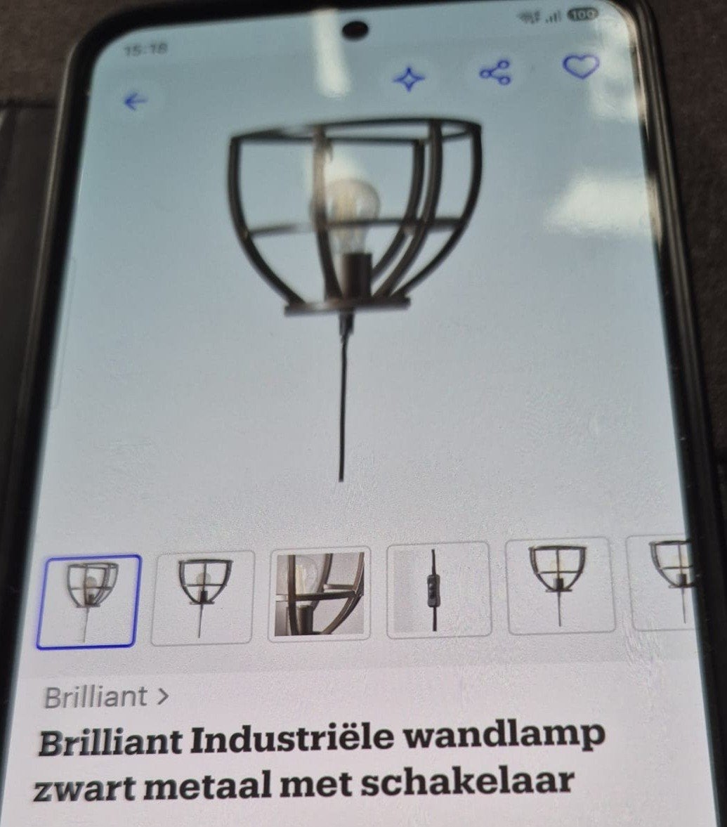 brilliant industriële wandlamp, Ophalen of Verzenden, Zo goed als nieuw, Metaal