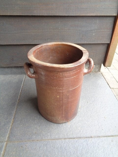 Oude aardewerk pot / bloempot / Keulse pot (33 x 25 cm)., Ophalen