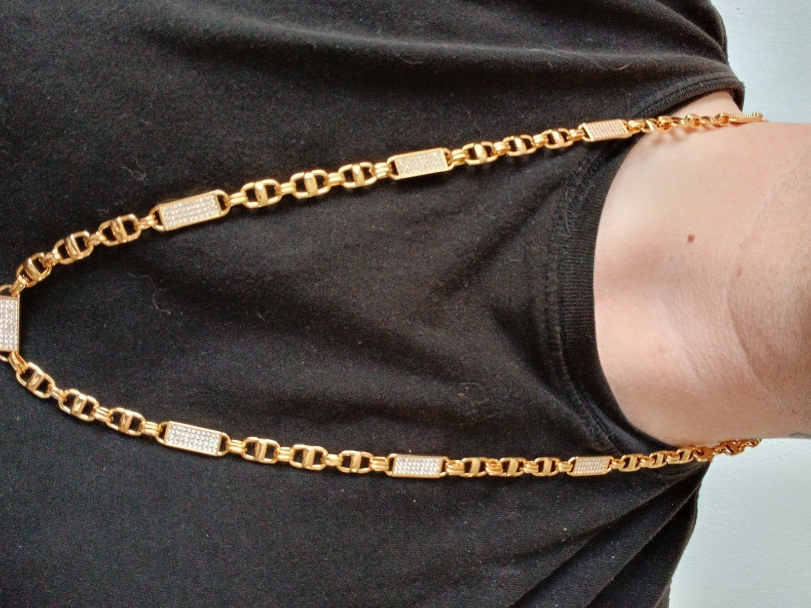 18k gold plated kettiing 90 cm lang, Ophalen of Verzenden, Nieuw, Overige typen