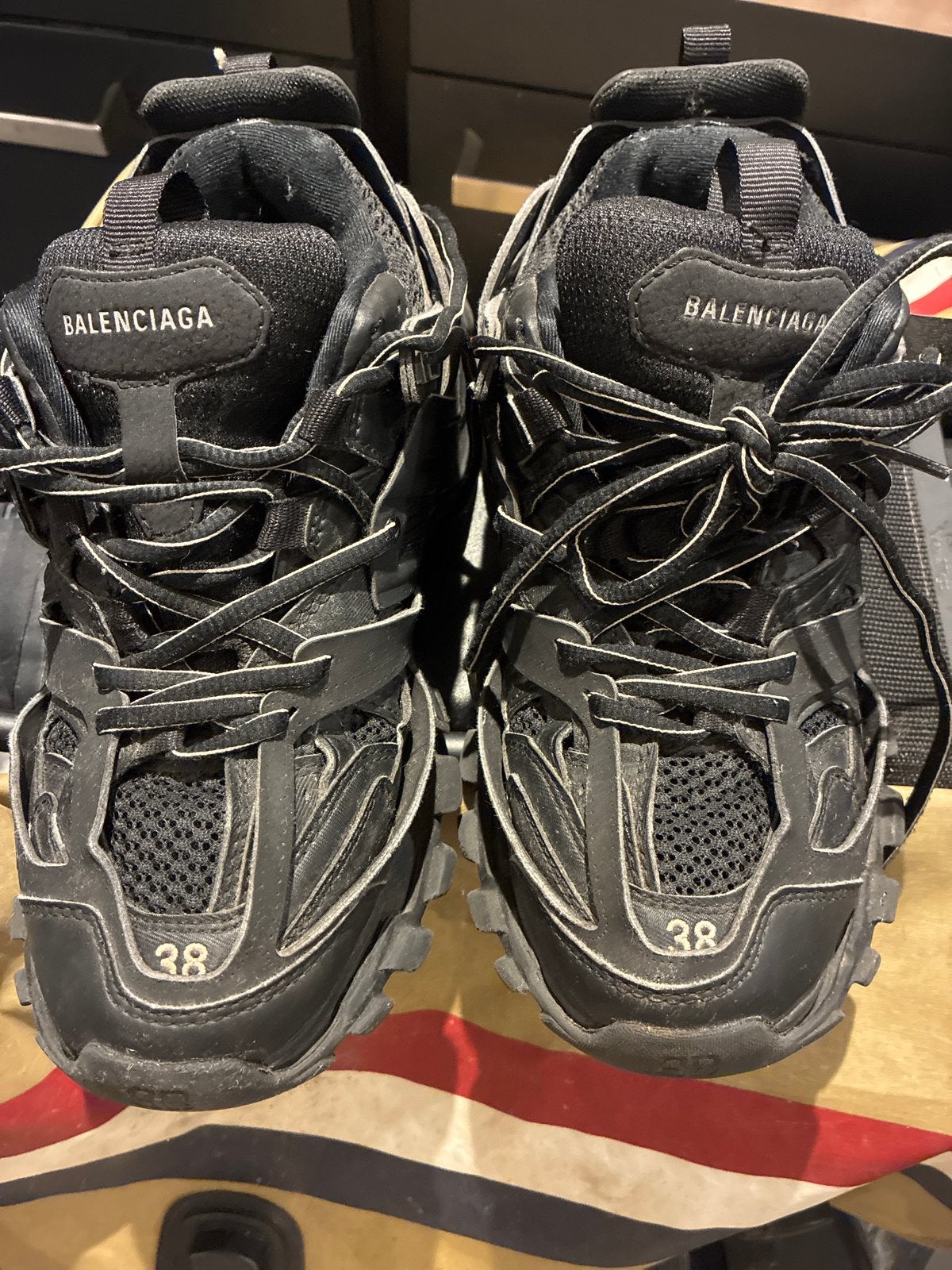 Balenciaga Track Sneakers Zwart Maat 38, Ophalen, Gedragen, Zwart, Sneakers of Gympen