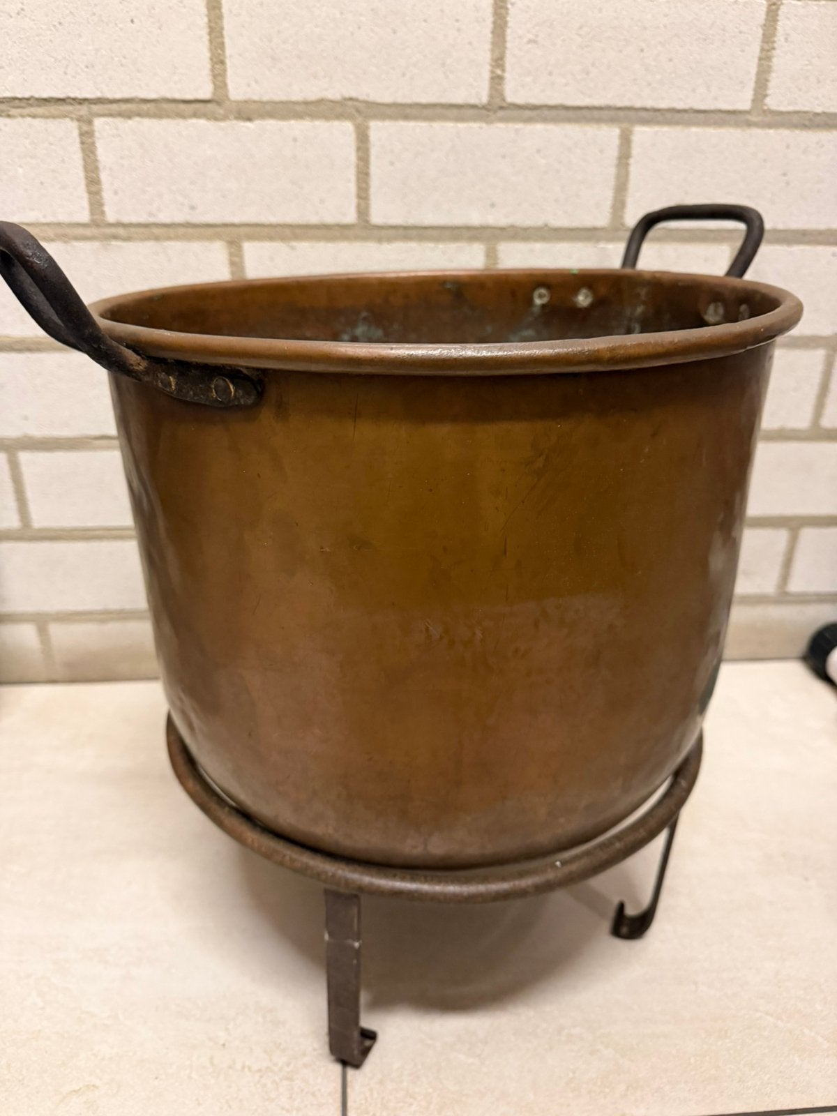 Antieke Koperen Ketel met Onderstel, Antiek en Kunst, Antiek | Koper en Brons, Ophalen, Koper