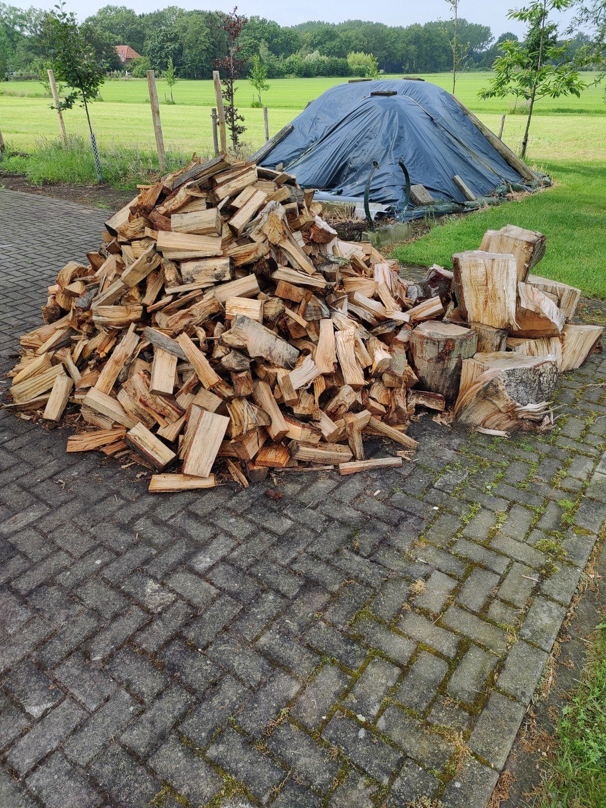 Brandhout - kachelhout - haardhout - 100% amerikaans eiken, Tuin en Terras, Haardhout, Blokken, Overige houtsoorten, 3 tot 6 m³