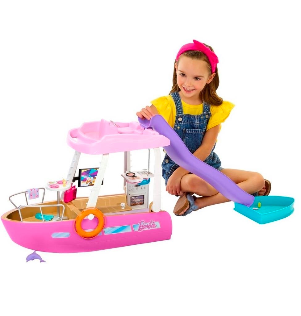 NIEUW! Barbie Droomboot: boot met glijbaan en accessoires, Ophalen of Verzenden, Nieuw, Jongen of Meisje
