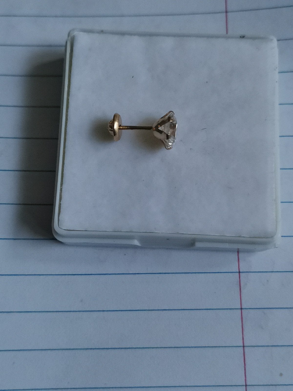 Oorsteker 14kt goud met Diamant, Sieraden, Tassen en Uiterlijk, Oorbellen, Ophalen of Verzenden, Zo goed als nieuw, Goud, Goud