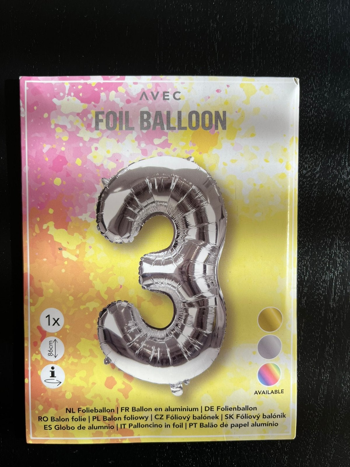 Nieuw folium ballon zilver 3, Ophalen of Verzenden, Nieuw, Versiering, Verjaardag