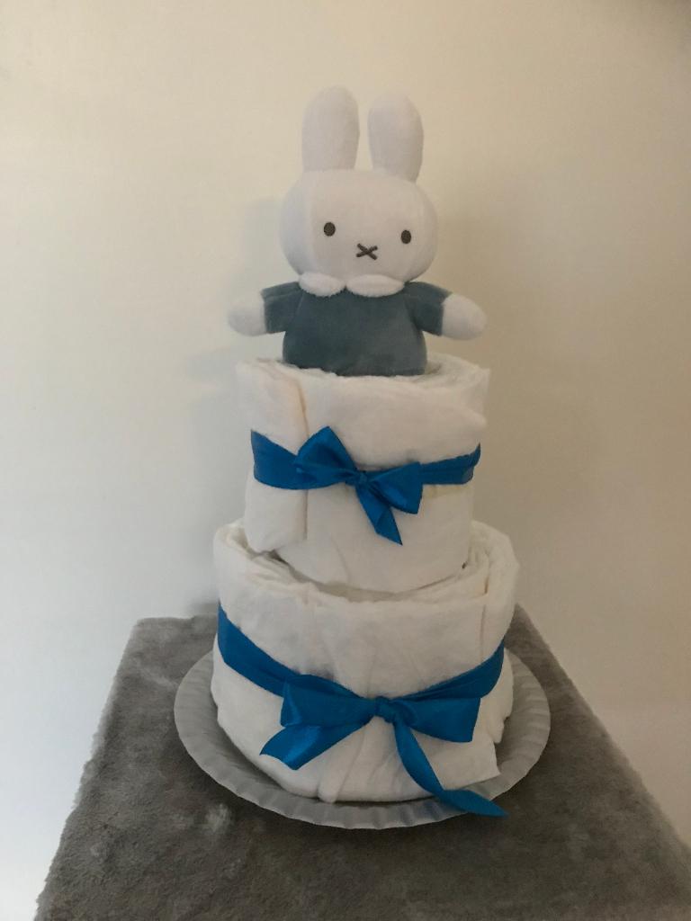 Luiertaart kraamcadeau Nijntje blauw jongen, Ophalen of Verzenden, Nieuw, Kraamcadeau