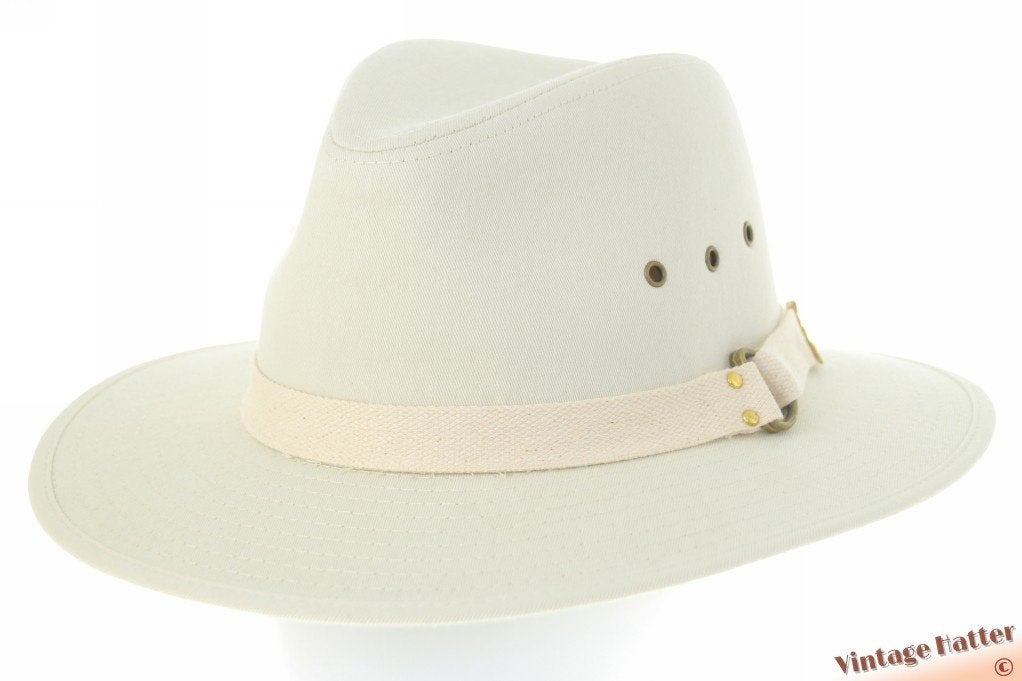 Outdoor hoed Hawkins cremewit met linnen band 57 en 59 Nieuw, Hoed, Nieuw, Ophalen of Verzenden, 57 cm (M, 7⅛ inch) of minder