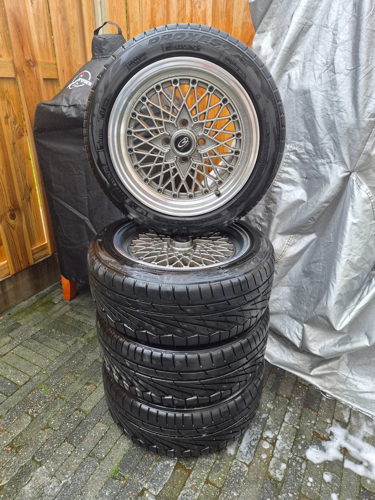 rota osmesh 15 inch toyo proxes 4x100 mx5 miata mazda, Ophalen, 15 inch, Banden en Velgen, 195 mm