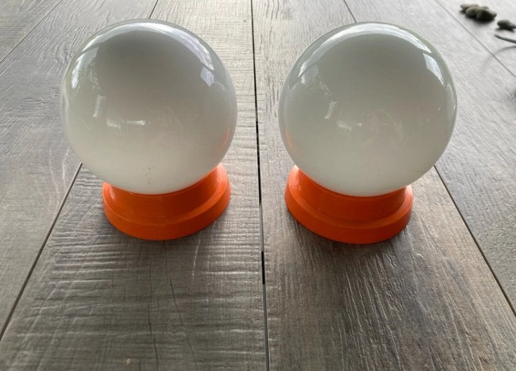 Space age vintage plafond lamp jaren 70 melkglas, Ophalen of Verzenden, Zo goed als nieuw, Kunststof