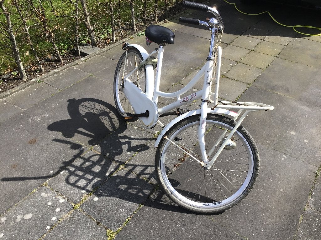 Meisjes fiets wit, Ophalen, Terugtraprem, Union, Gebruikt
