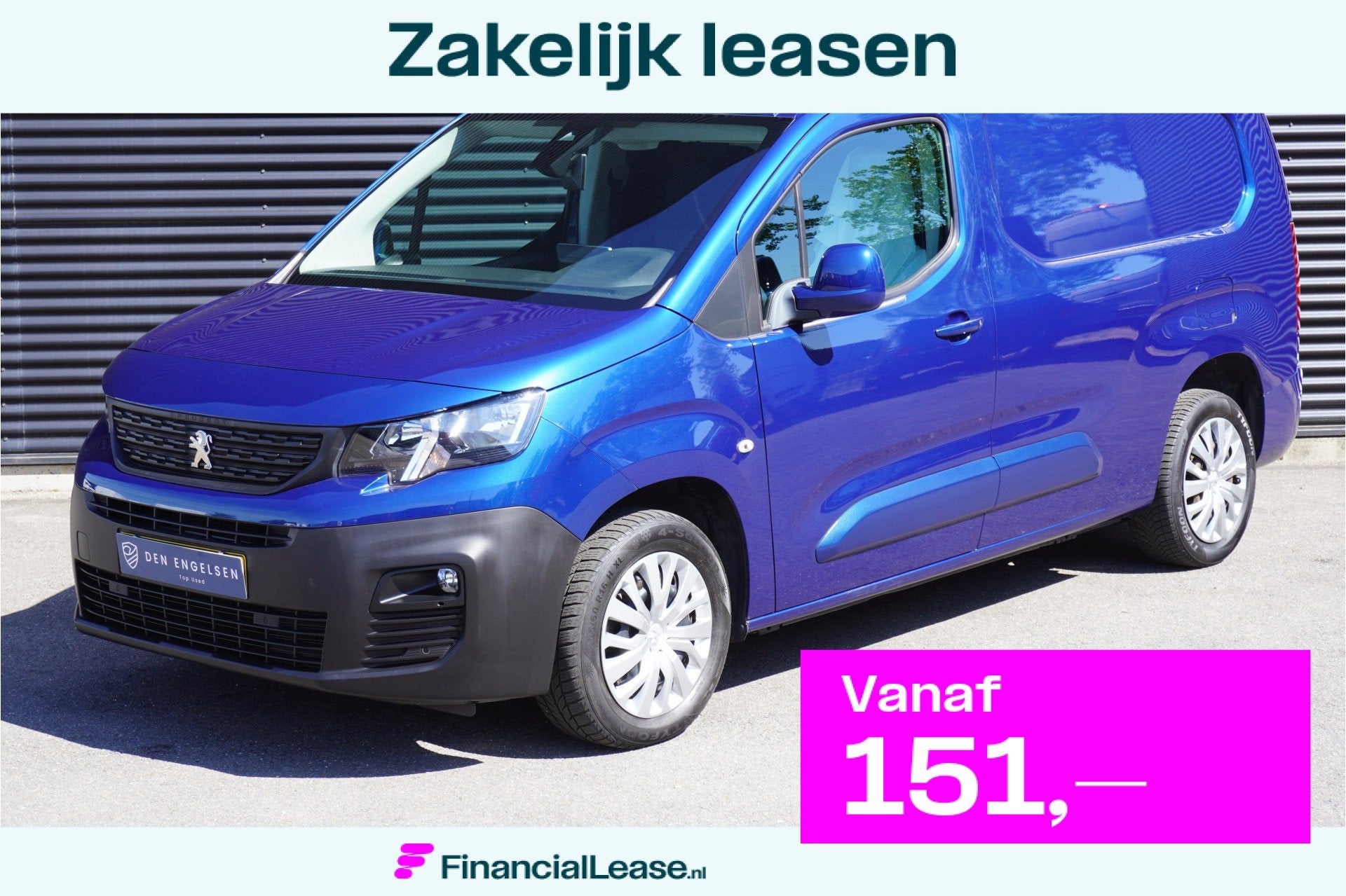 Peugeot Partner L2 Maxi Long Asphalt Trekhaak Apple Carplay, Voorwielaandrijving, Gebruikt, Euro 6, Blauw