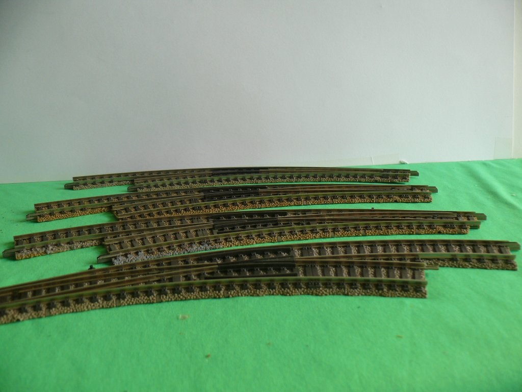 Fleischmann meegebogen profi wissels, 4 stuks, Hobby en Vrije tijd, Modeltreinen | H0, Gebruikt, Gelijkstroom, Fleischmann, Rails