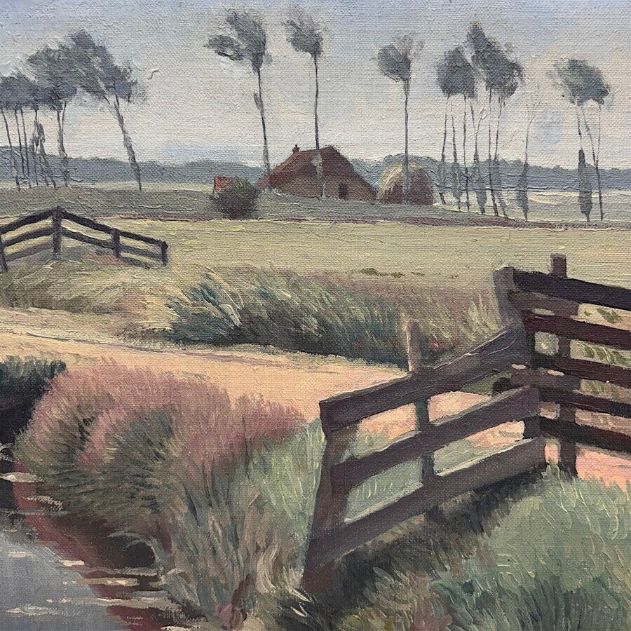 Herman Dijkstra (1904-1974) - 'Landschap', Ophalen of Verzenden