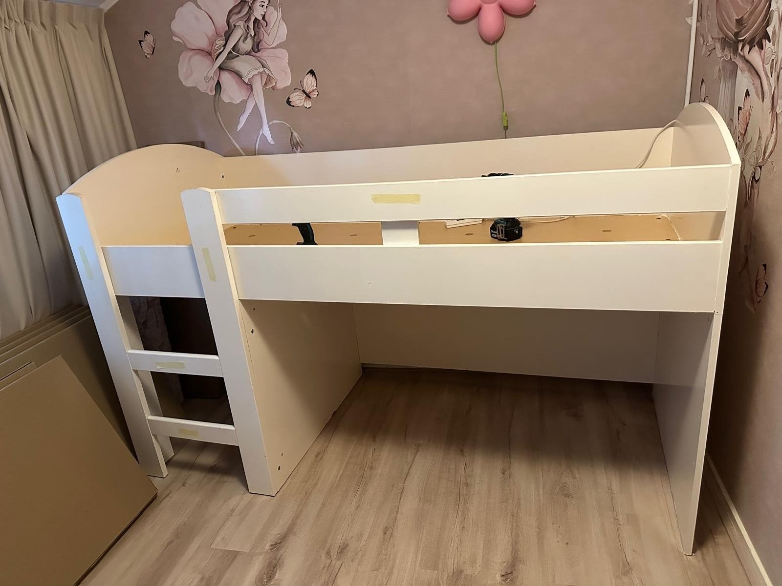 Bed halfhoogslaper., Ophalen, 90 cm, Eenpersoons, 200 cm