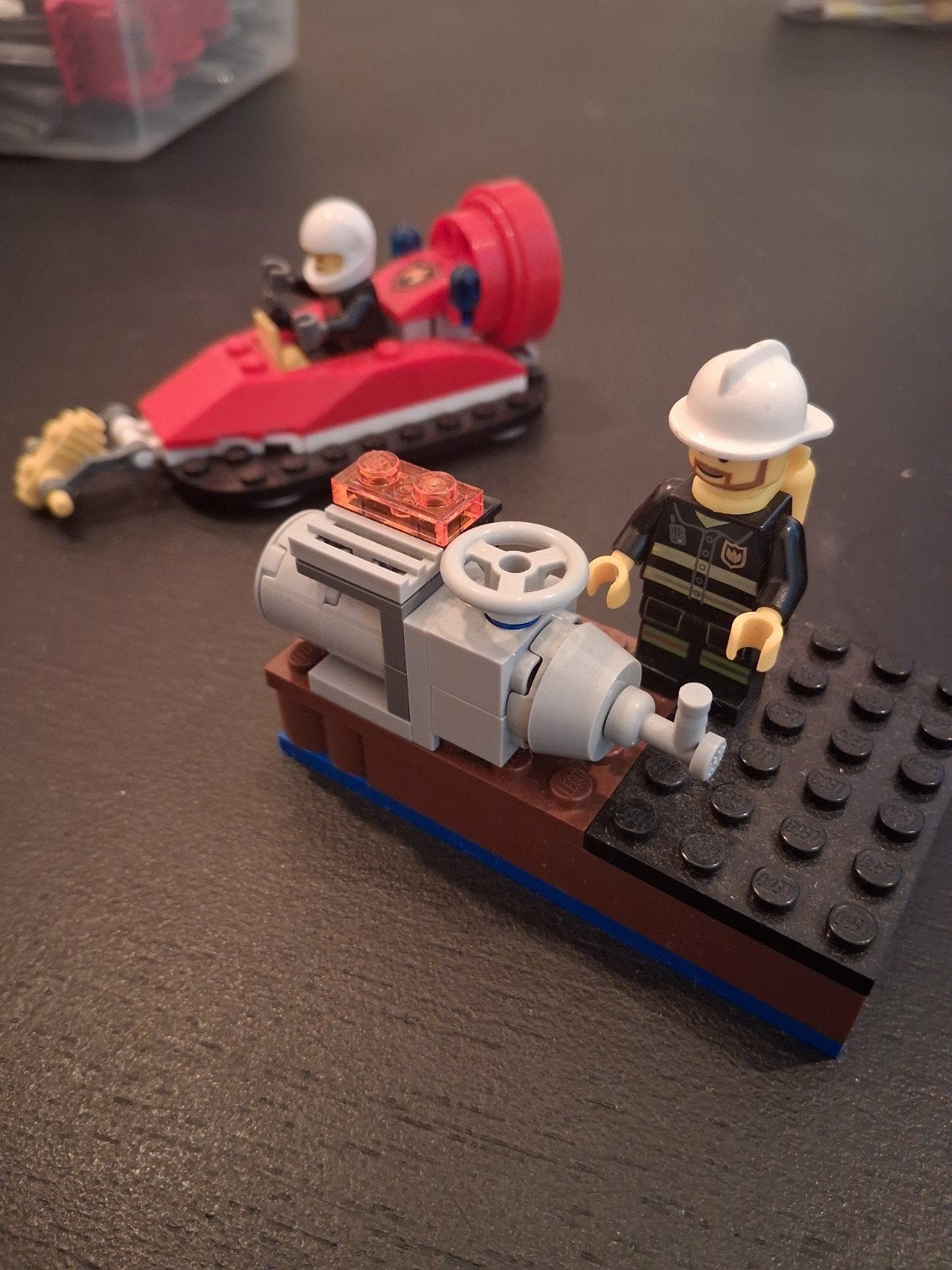 Lego City Brandweer Hovercraft en Minifiguren, Lego, Ophalen of Verzenden, Inclusief instructies, Complete set
