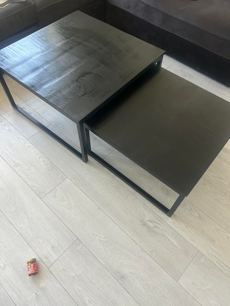 salon tafels mango hout set in mooie staat, Huis en Inrichting, Ophalen of Verzenden, Zo goed als nieuw, Rechthoekig, 50 tot 100 cm