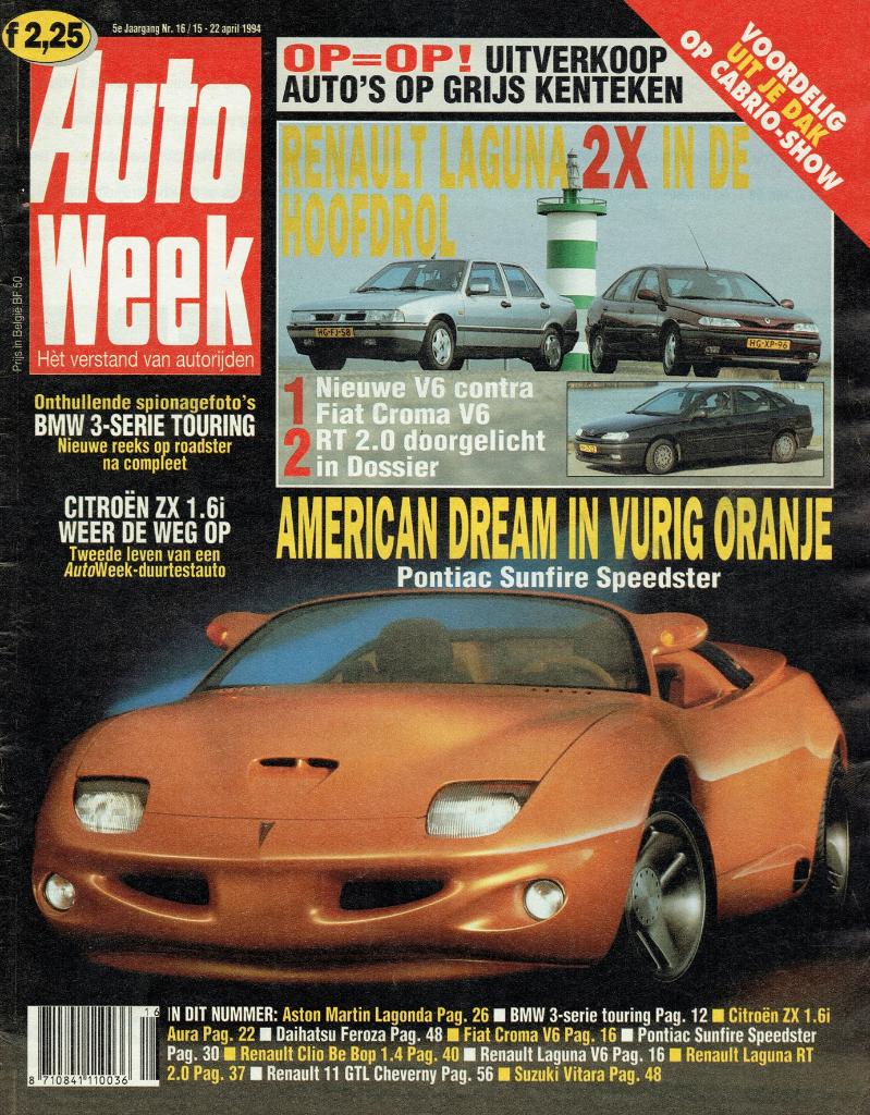 Autoweek 1994 nr. 16 (oa. Fiat Croma V6 & Renault Laguna V6), Verzenden, Gelezen, Algemeen