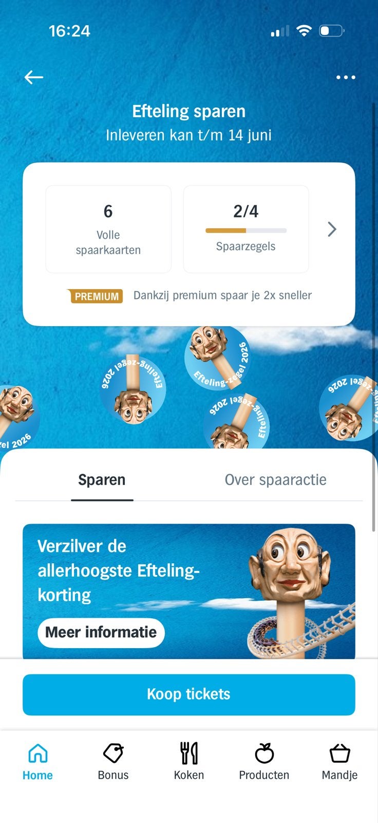 Efteling volle spaarkaarten, Drie personen of meer, Kortingskaart