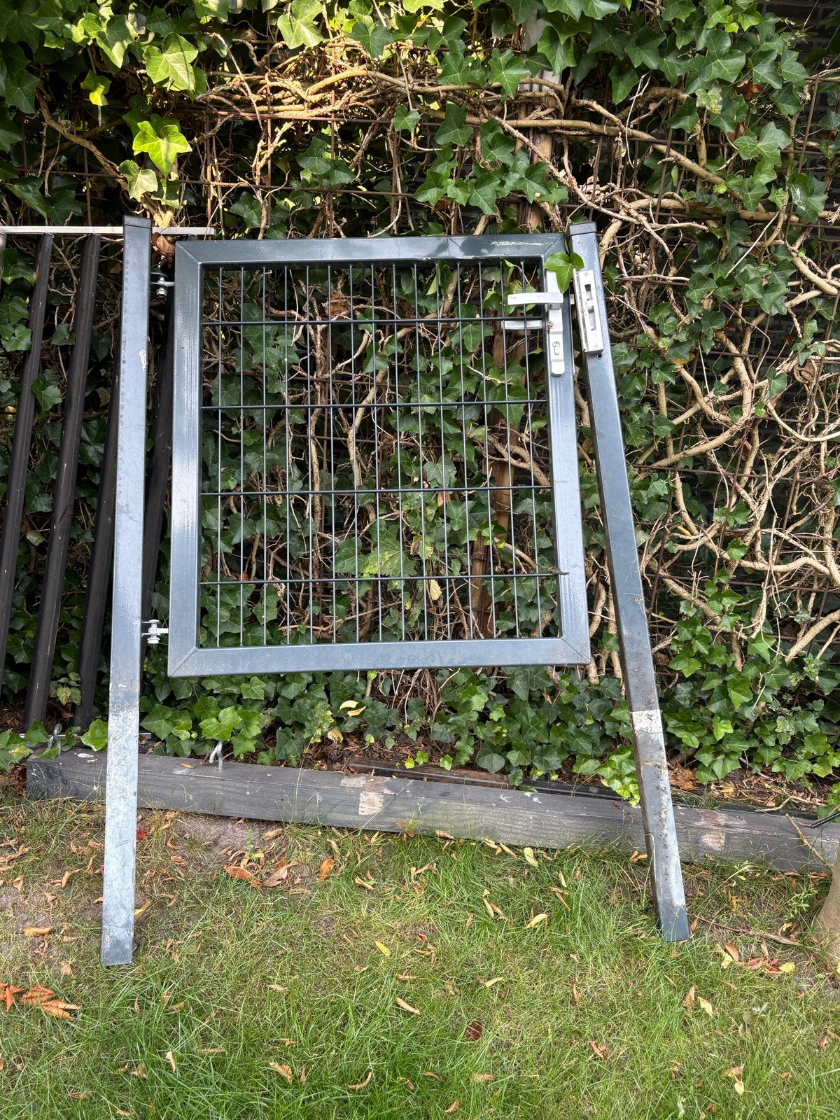 Enkele tuinpoort antraciet met gaasvulling, Tuin en Terras, Ophalen, Gebruikt, Staal, Minder dan 100 cm