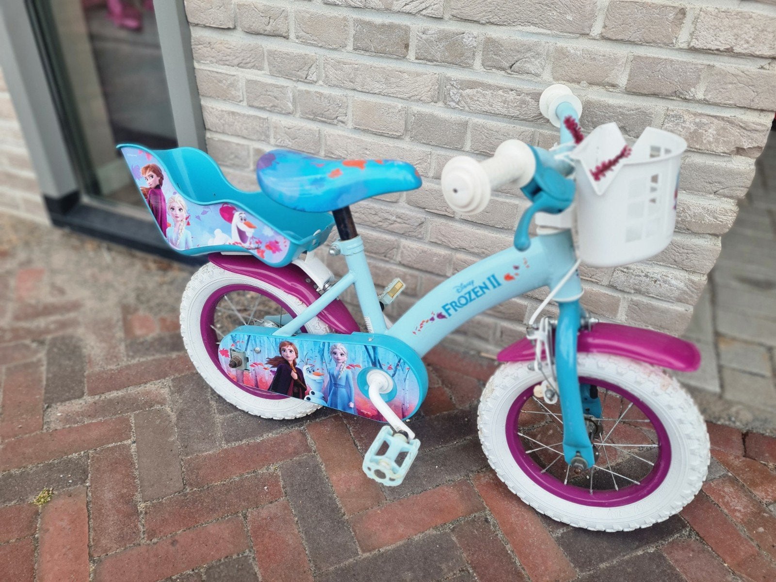 Frozen kinderfiets 12 inch - Goede staat, Fietsen en Brommers, Fietsen | Kinderfietsjes, Ophalen, Gebruikt, Minder dan 16 inch