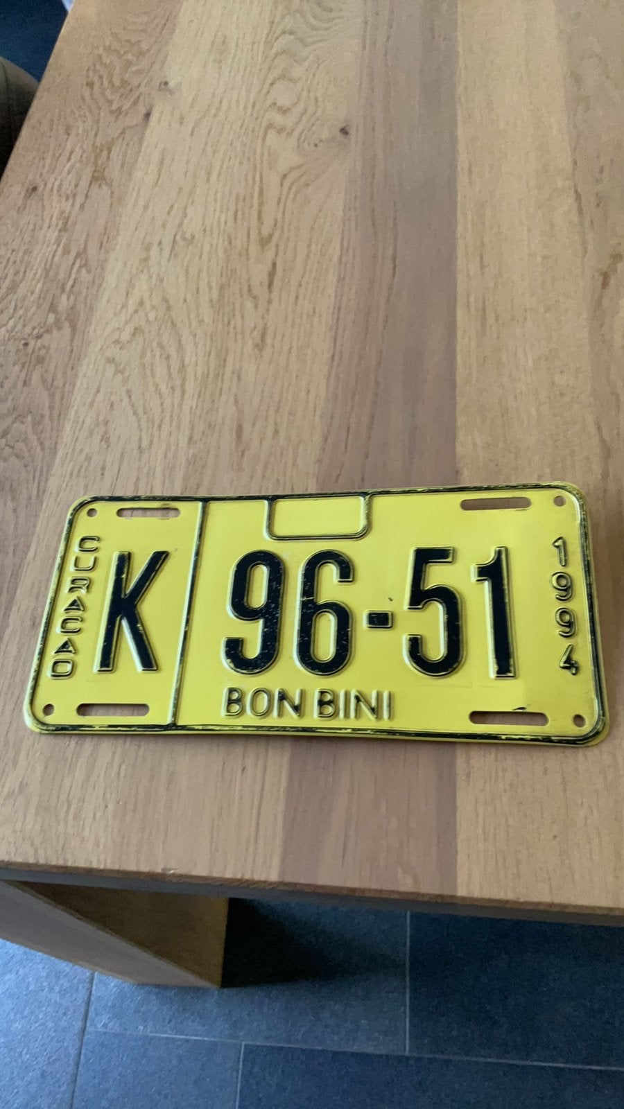 Nummerbord Curaçao k 96- 51 1994 Bon Bini 1994, Verzamelen, Ophalen of Verzenden, Gebruikt, Auto's