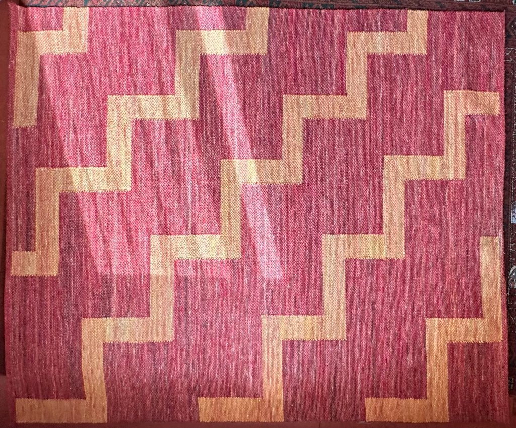 Perletta Carpets wollen vloerkleed 200x240 cm, rood/okergeel, Ophalen, Gebruikt, 200 cm of meer, 200 cm of meer