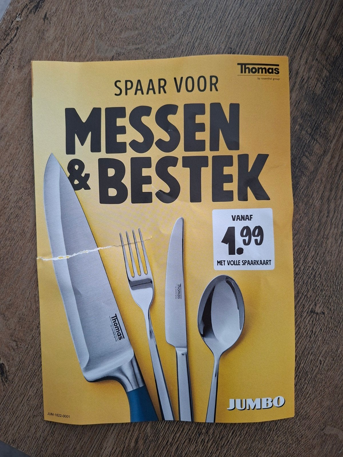 messen en bestek, Ophalen